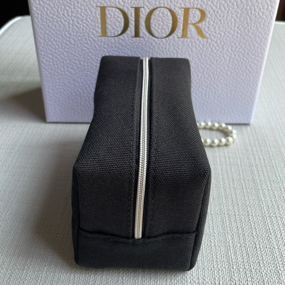 Dior black canvas cosmetics pouch with box - Picture 11 of 17
